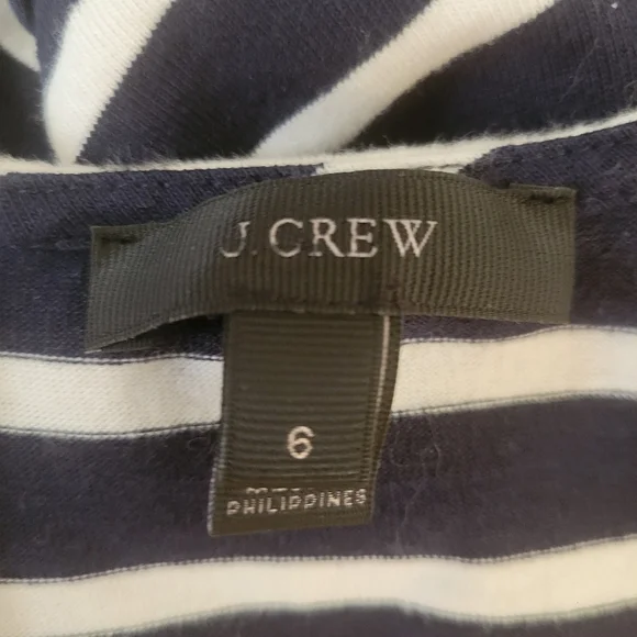 J. Crew Black & White Striped Cotton Midi Length Dress Size 6‎ - Picture 6 of 6